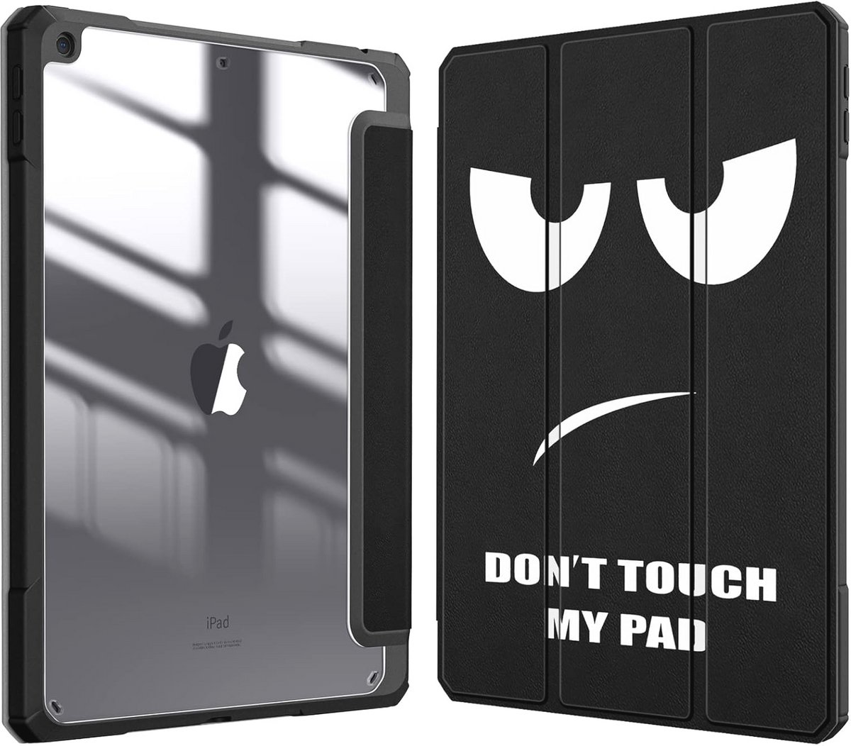 Shockproof iPad 10.2 inch Case with Built-in Pen Holder - Transparent Hard Cover