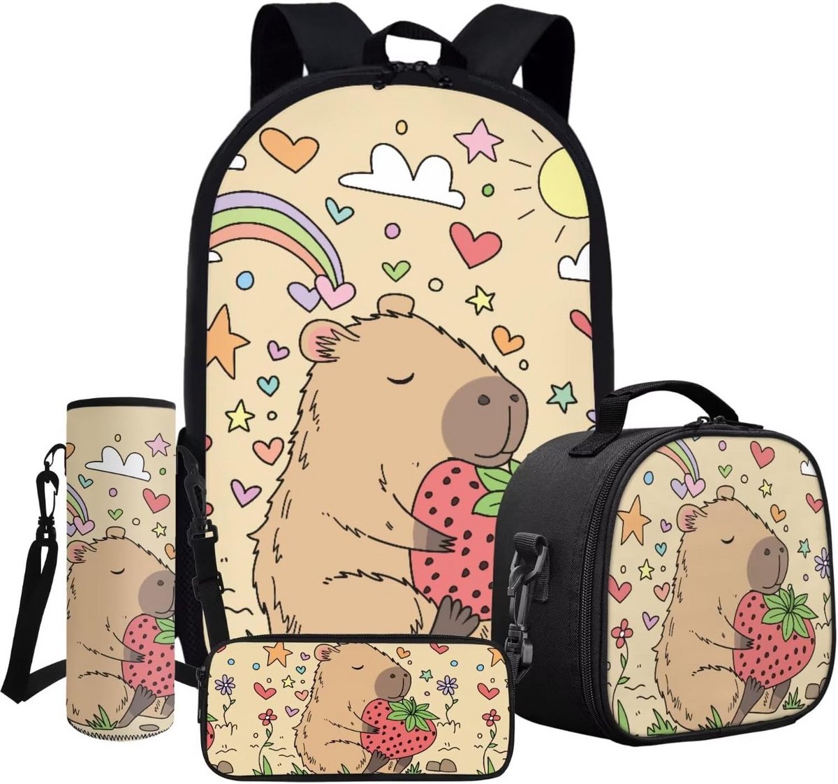17 Inch School Rugtas Set 4 Delig voor Kinderen - Inclusief Lunchtas