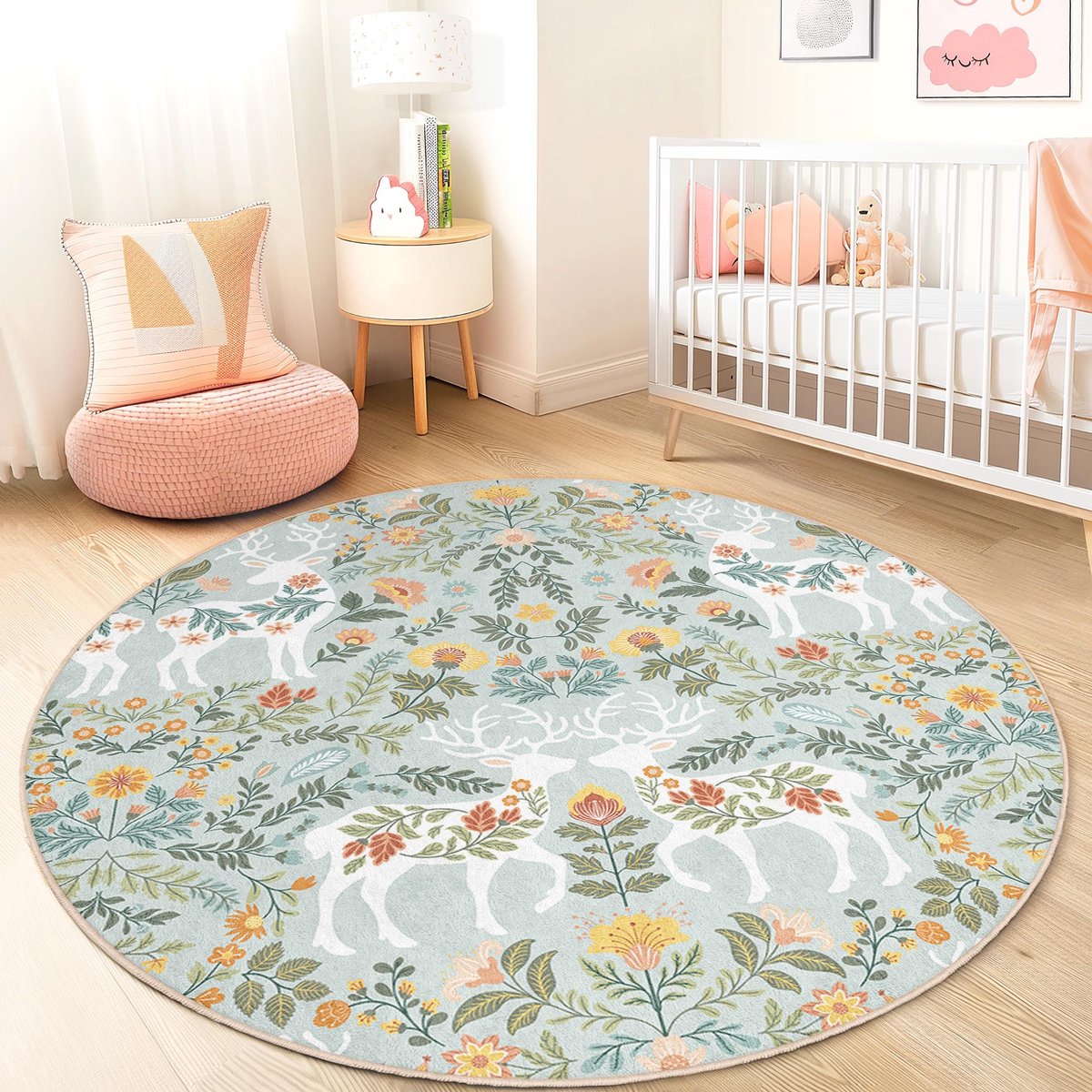 Mila Home - Kindertapijt Rond - Vloerkleed Kinderkamer Tapijt - Speeltapijt - Wasbaar - Antislip - OEKO-TEX Gecertificeerd - 447 3