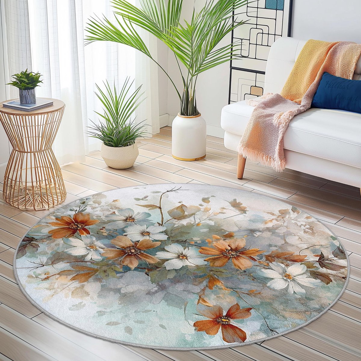 Mila Home - Tapijt Vloerkleed Rond - Wasbaar - Antislip - OEKO-TEX Gecertificeerd - Voor Woonkamer, Slaapkamer, Keuken & Hal - Runden 70 3