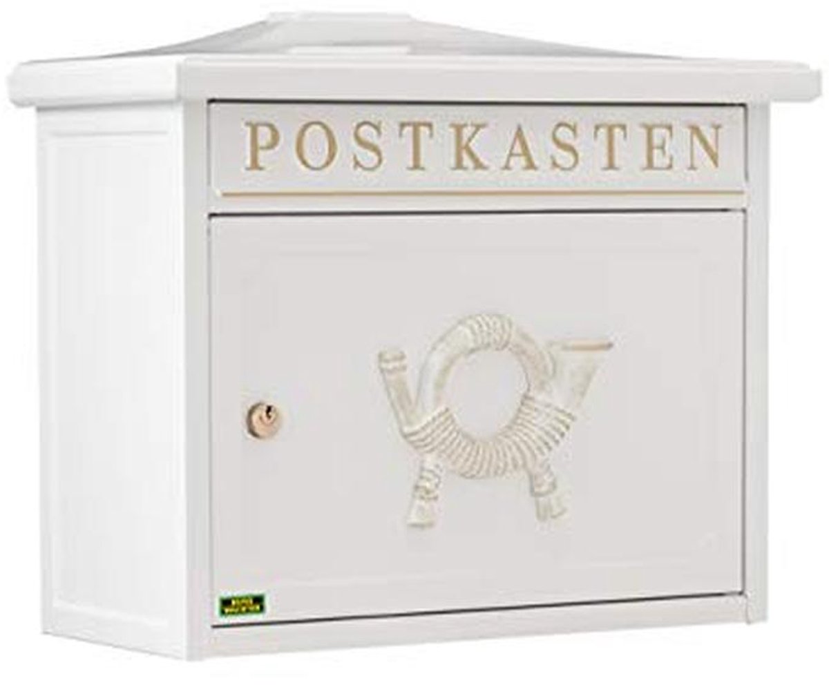 Klassieke Brievenbus met A4 Inworpformaat - Wit