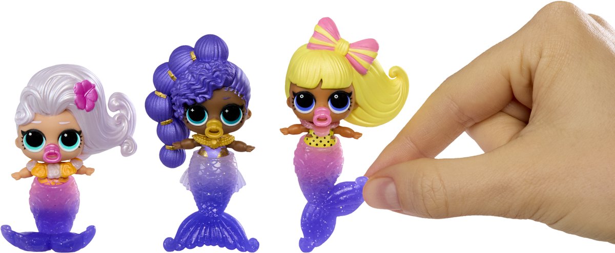 L.O.L. Surprise Mermaids! Makeover Magic Baby Sisters met zeemeerminstaarten die van kleur veranderen en een displaybol met schelpenthema, verzamelpoppen, voor kids van 4+ — cadeau in Spellen & Speelgoed - foto 7