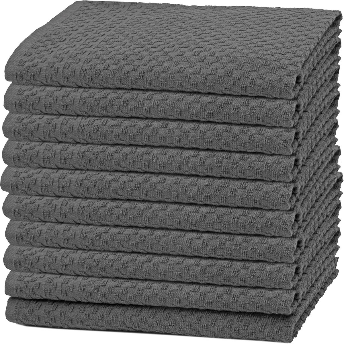 10x Grijze Vaatdoeken - Absorberende Keukendoeken 45x60 cm