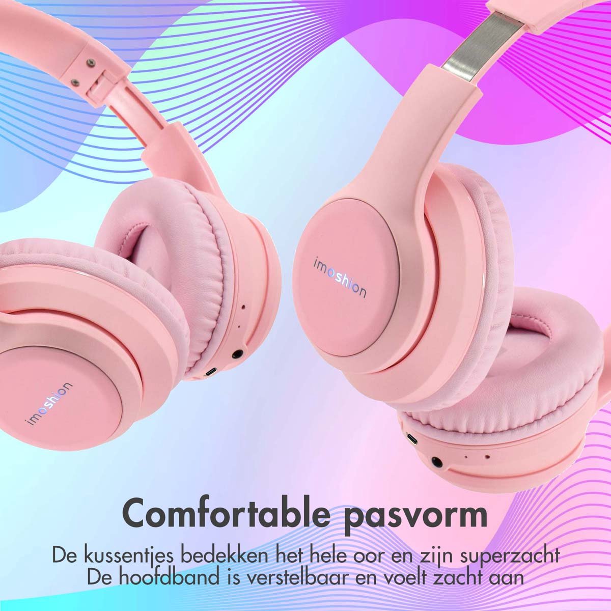 imoshion Kinder Koptelefoon LED - Bluetooth en Decibelbegrenzer - Draadloze Koptelefoon Kinderen – foto 5