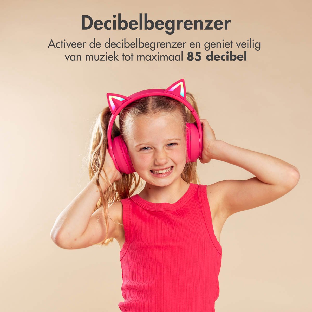 imoshion Kinder Koptelefoon Kattenoortjes - Bluetooth en Decibelbegrenzer - Draadloze Koptelefoon Kinderen — afbeelding 5