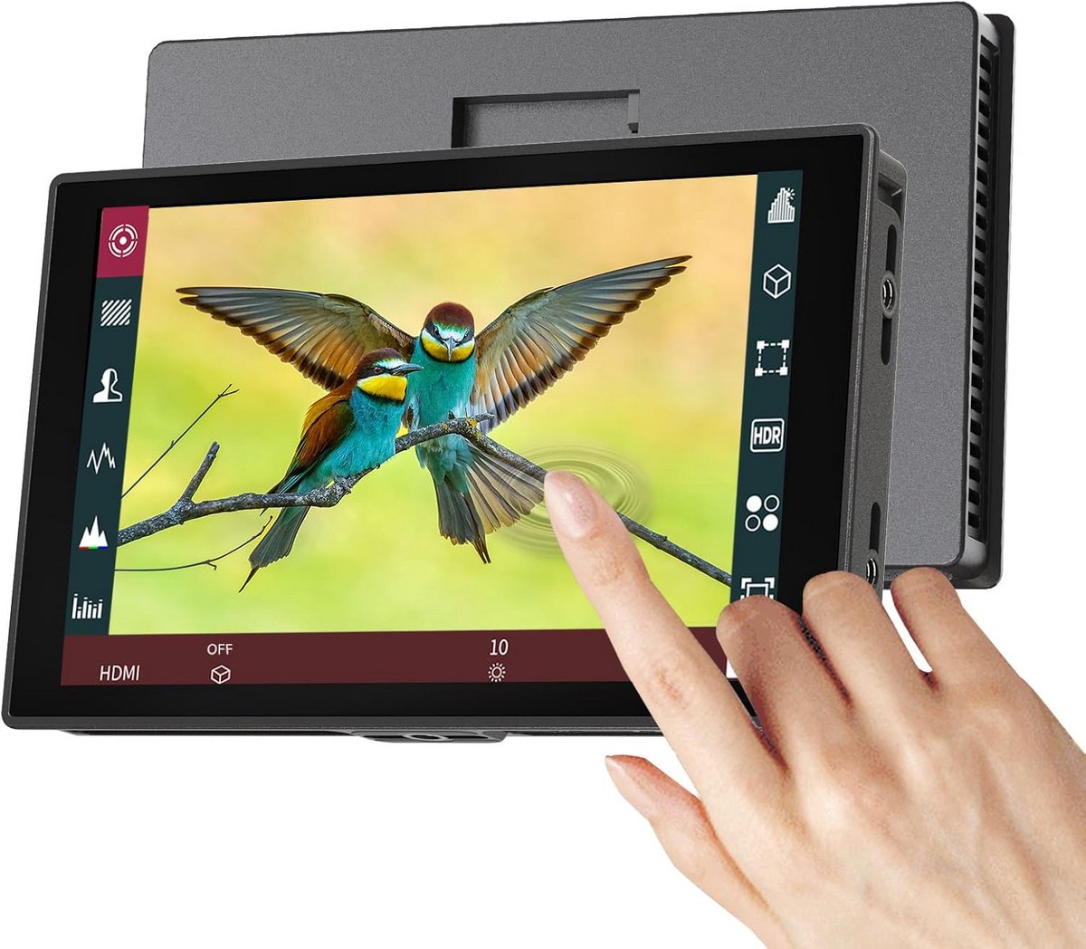 7 Inch Professionele Camera Monitor met Hoge Helderheid Touchscreen en Zonnekap
