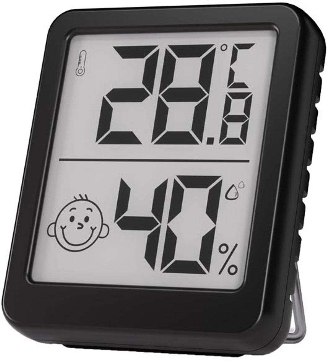 Zeer Nauwkeurige Digitale Thermometer - Onmisbare Temperatuur- En Vochtigheidsmeter Voor Thuis - Groot Scherm Voor Vochtigheidsweergave - Perfect Voor Thuis, De Kinderkamer En De Kas - Zwart