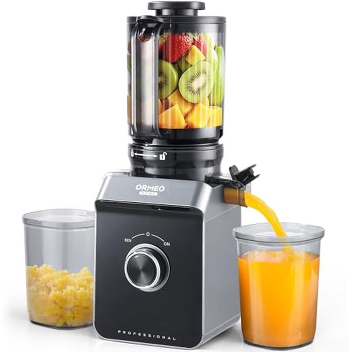Sapcentrifuge met groot vulkanaal van 11,9 cm voor hele groenten en fruit