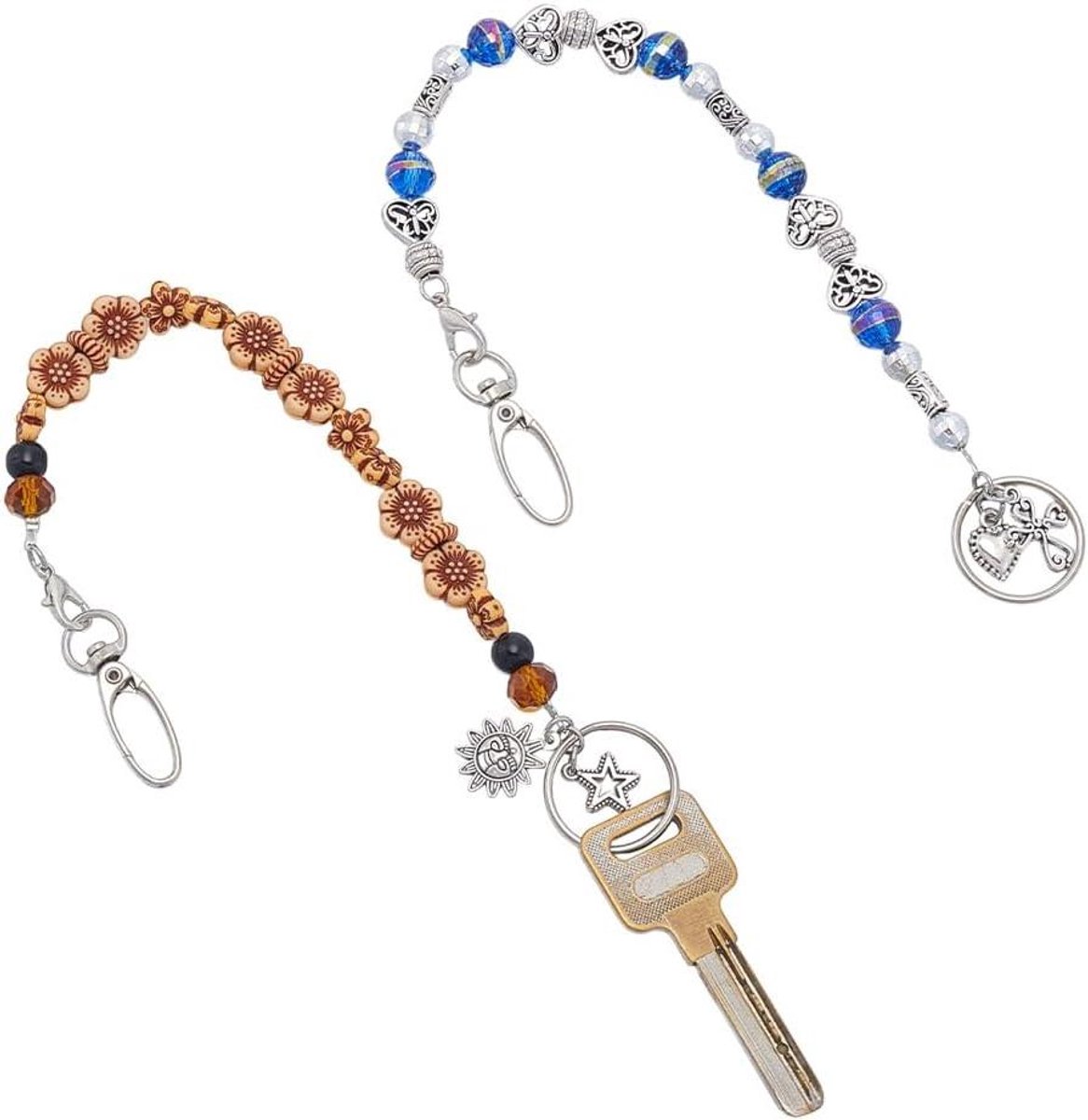 VVGoods - Dames Ketting Sleutelhouder met Stijlvolle Kralen en Swivel Claw Sluitingen