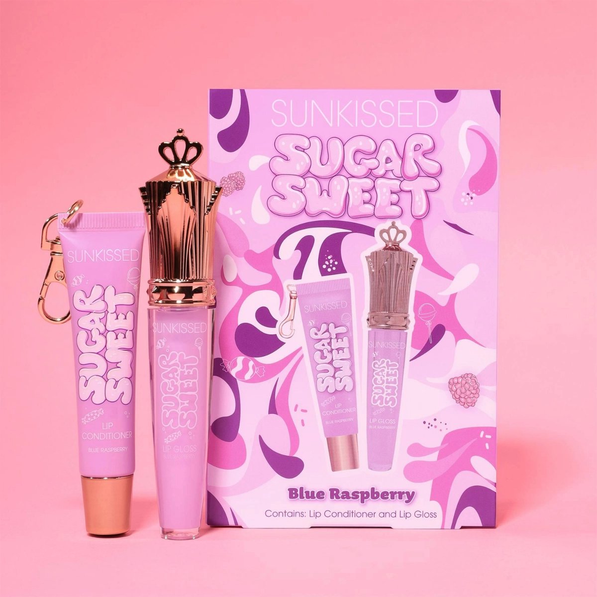 Sunkissed | Sugar Sweet Lip Set - Conditioner & Gloss - Blue Raspberry - Vegan