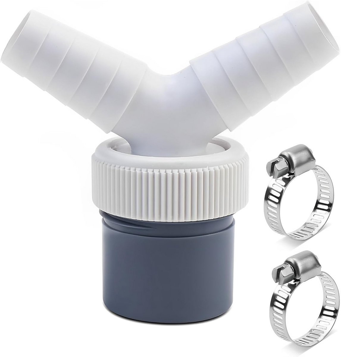 Dubbele Afvoer Y-Stuk voor Vaatwasser en Wasmachine - 40mm PVC Aansluiting