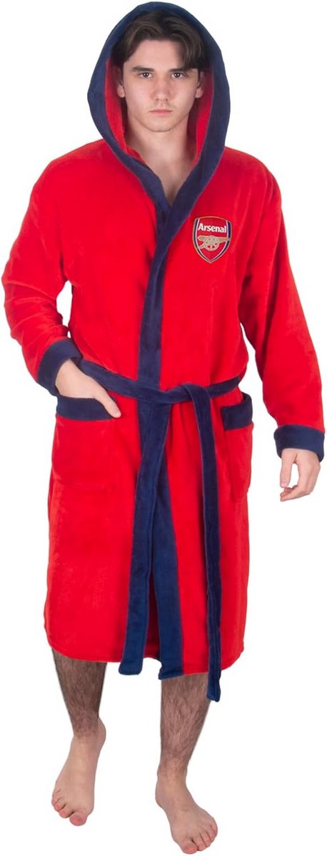 Heren Fleece Ochtendjas met Capuchon - Perfect Cadeau voor Voetballiefhebbers
