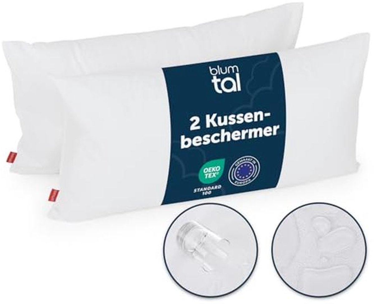 Set van 2 Waterdichte Kussenhoezen 40 x 60 cm - Ademend en Hypoallergeen met Ritssluiting