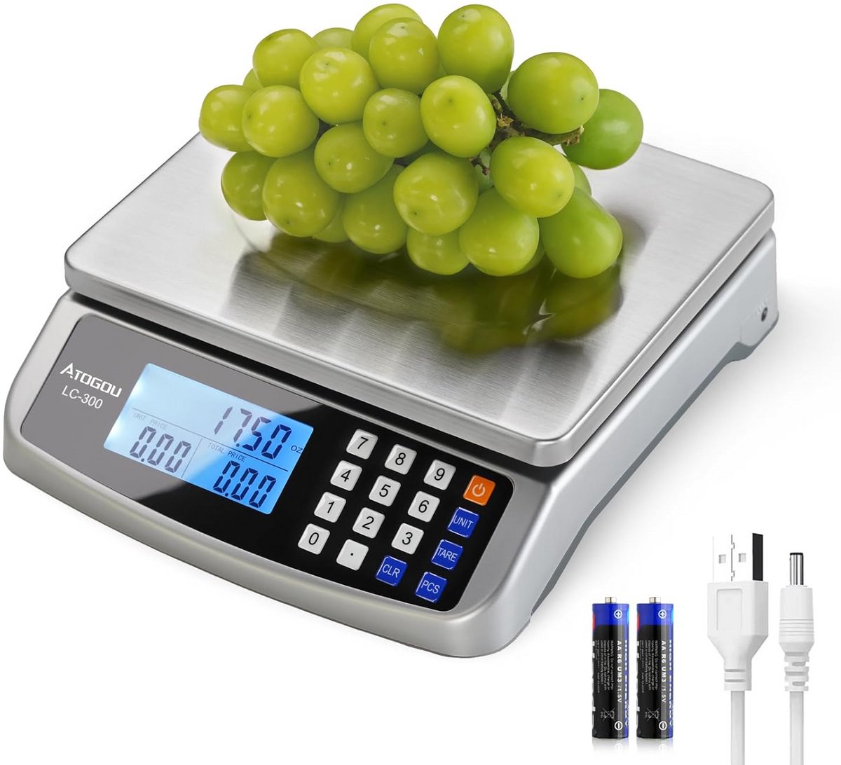 Digitale Keukenweegschaal 1g Precisie tot 30kg met Prijsberekening - RVS en LCD Display