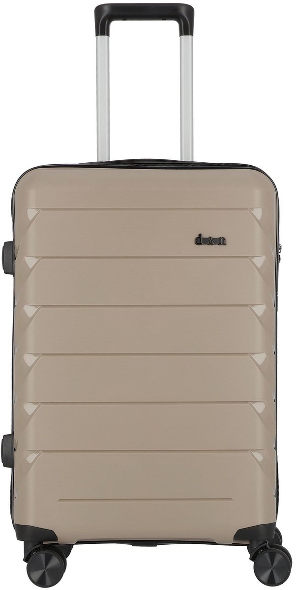 d & n Travel Line 4100 4 wielen Trolley M 64 cm - Harde bagage - TSA slot - taupe