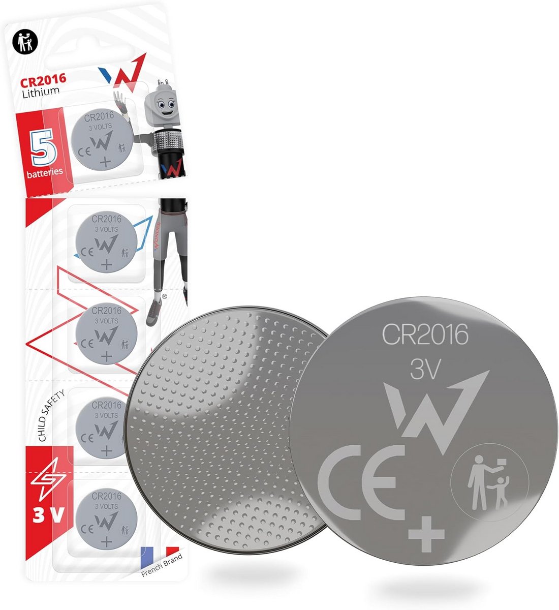 Lithium Knoopcel CR2016 Batterijen 3V Duurzaam voor Elektronica - 5 Stuks