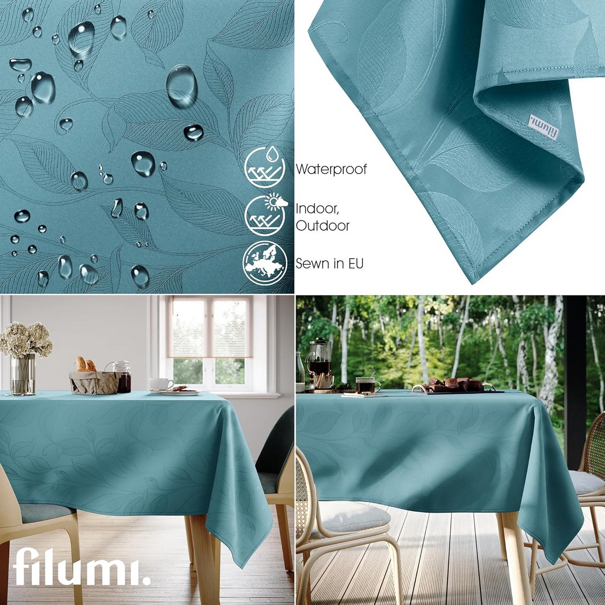 Wasbare Tafelkleed Binnen Buiten 140x220 cm met Plantenpatroon