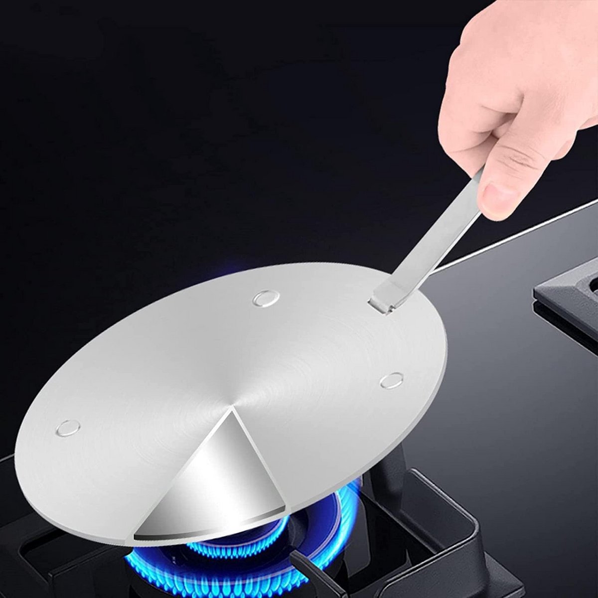 Inductie Adapterplaat voor Gasfornuizen - Hitteverspreider met Handvat