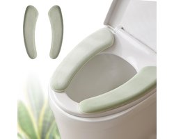 Verwarmde toiletbrilhoes - Zelfklevend type - Verwarmd en rekbaar - Universele maat - Toiletbrilhoes - Toiletbril - Toiletbrilhoes - Zacht - Wasbare toiletbrilhoes - Verdikt - Herbruikbaar - groente
