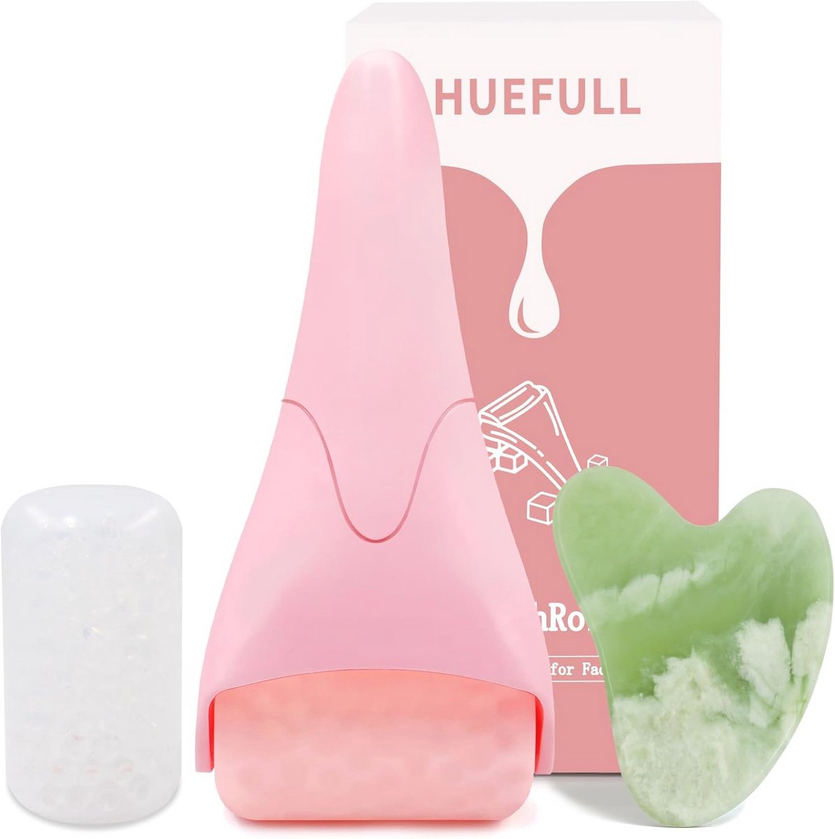 Ice Roller en Gua Sha Gezichtsgereedschap voor het Verminderen van Wallen en Roodheid