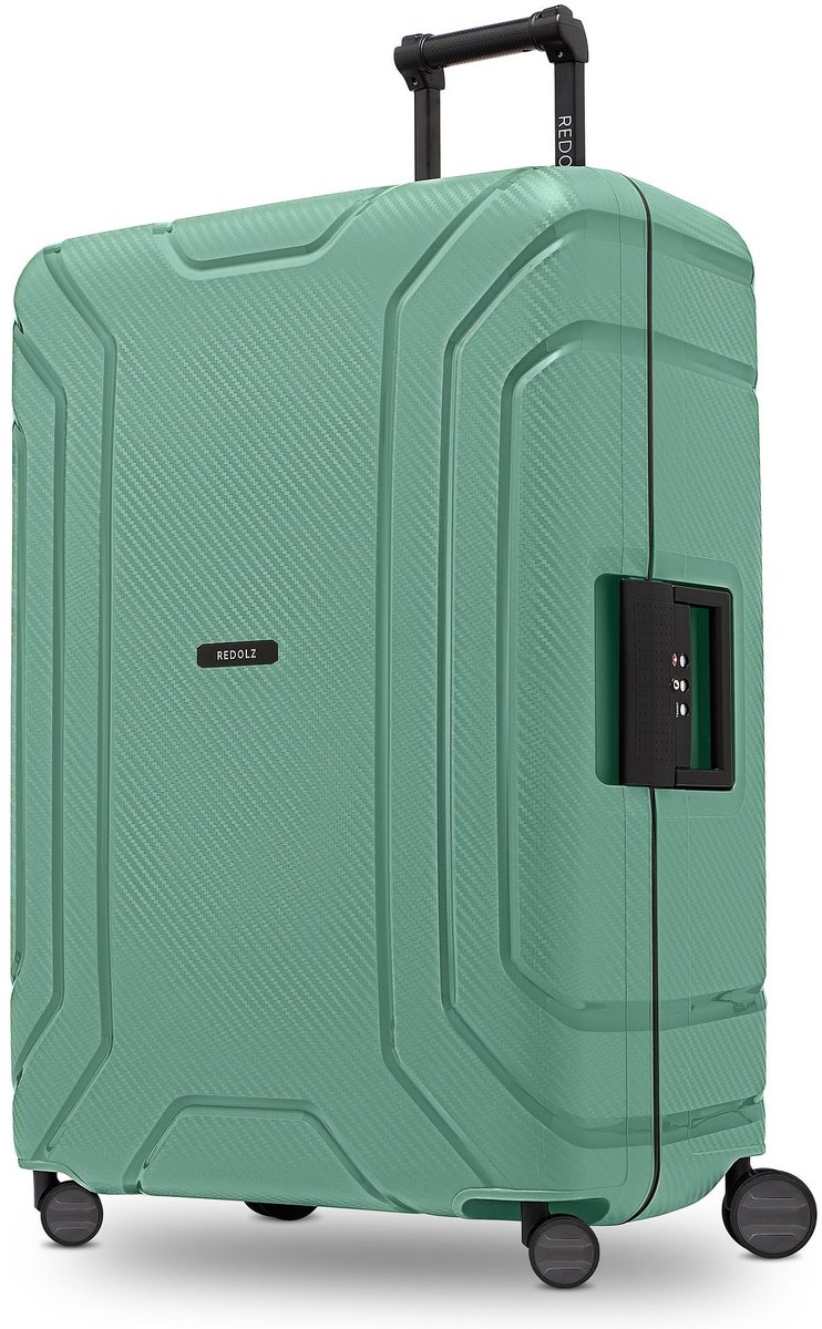 Redolz Essentials 15 4-wiel trolley 75 cm met driepuntsbevestiging - Harde bagage - TSA slot - sea green