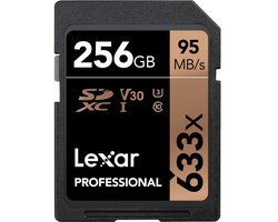 Lexar SDXC Geheugenkaart 256GB 633X UHS-I
