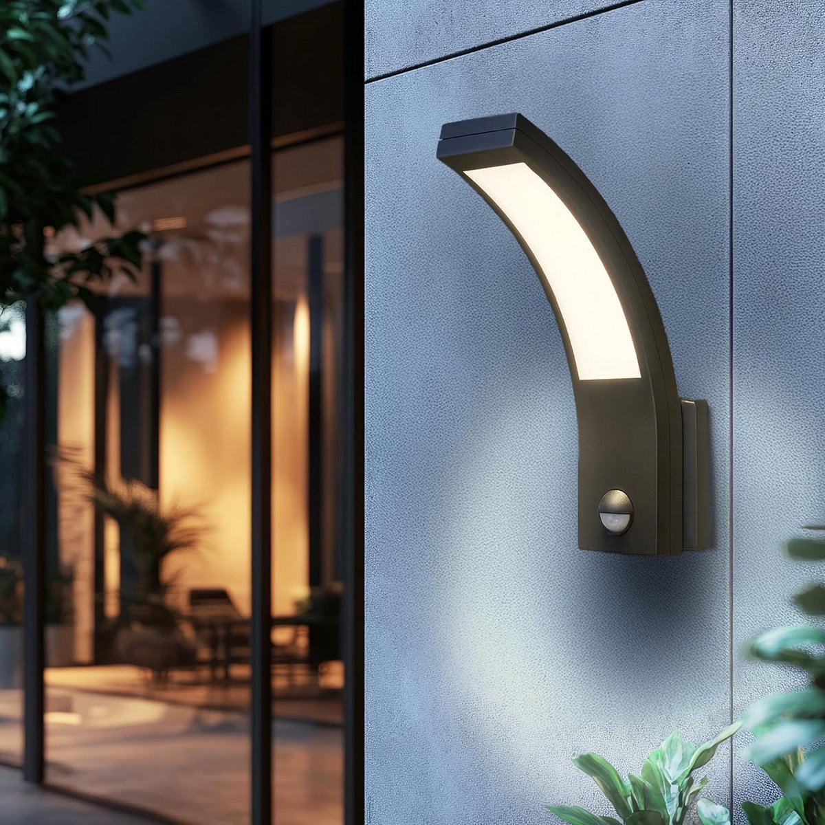 LED Wandlamp met PIR-Bewegingssensor voor Buiten Verlichting - Warm Wit 3000K, 800lm, Waterdicht IP54