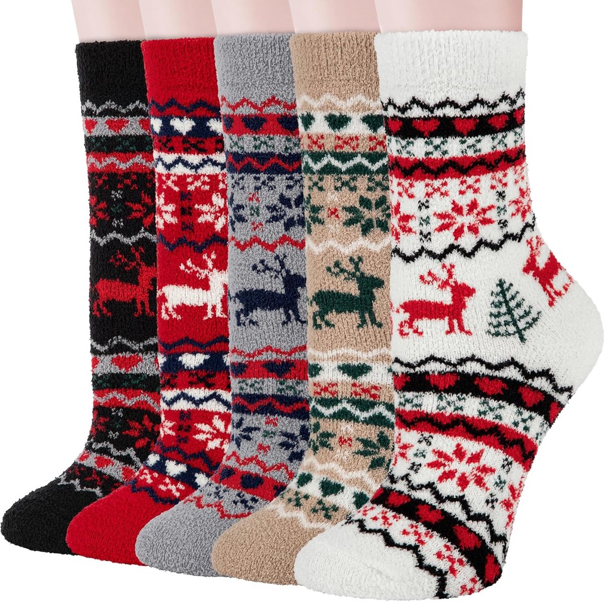 5 Paar Extra Zachte Warme Huissokken Dames - Fluffy Cosy Wintersokken Cadeau