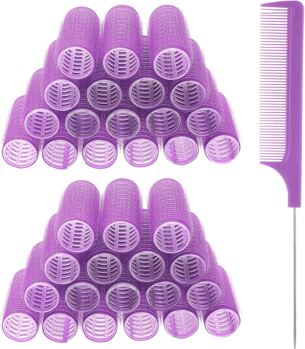 18-delige Zelfgrip Haarrollers Set zonder Hitte voor Korte en Middellange Haarlengtes