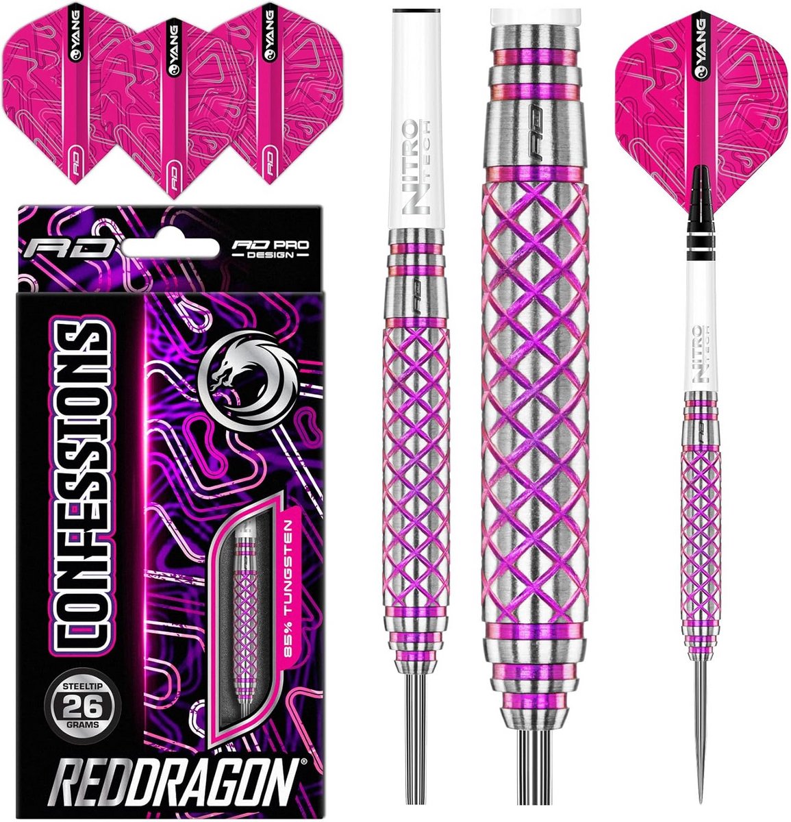Professionele Tungsten Dartpijlen Set 26g, 28g of 30g met Flights en Shafts