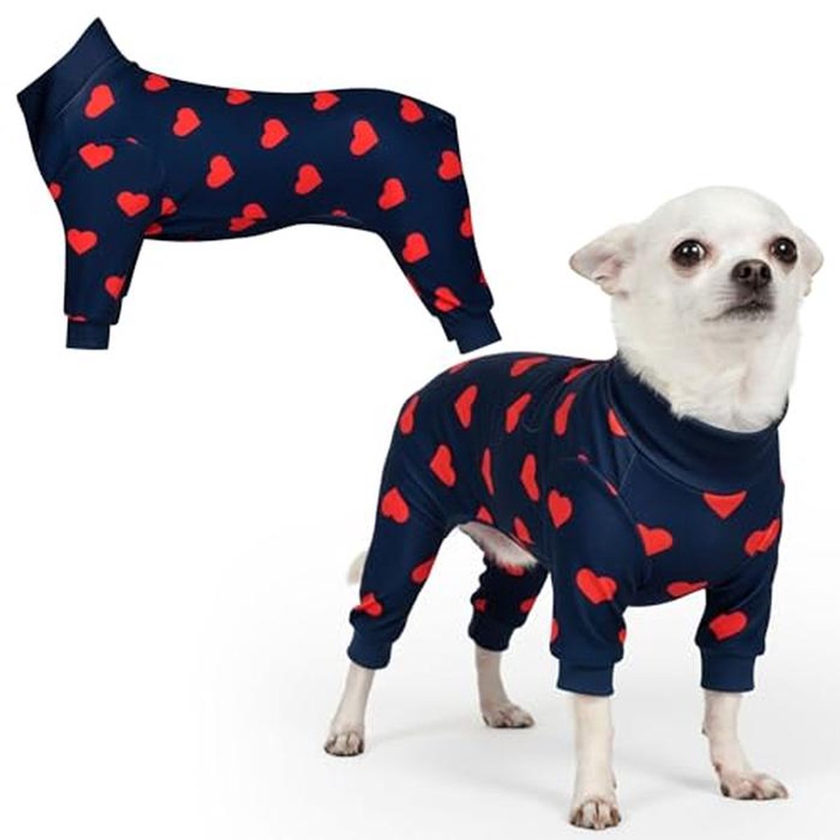 Hondenpyjama voor kleine, middelgrote en grote rassen - ultrazacht en 4-weg stretch - herstelpak PJ-onesie