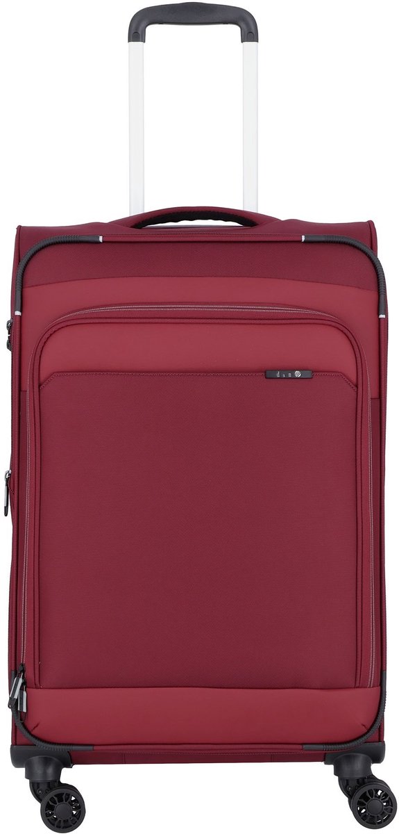 d & n Travel Line 9504 4 wielen Trolley M 67 cm met uitbreidingsplooi - Zachte bagage - TSA slot - dark red