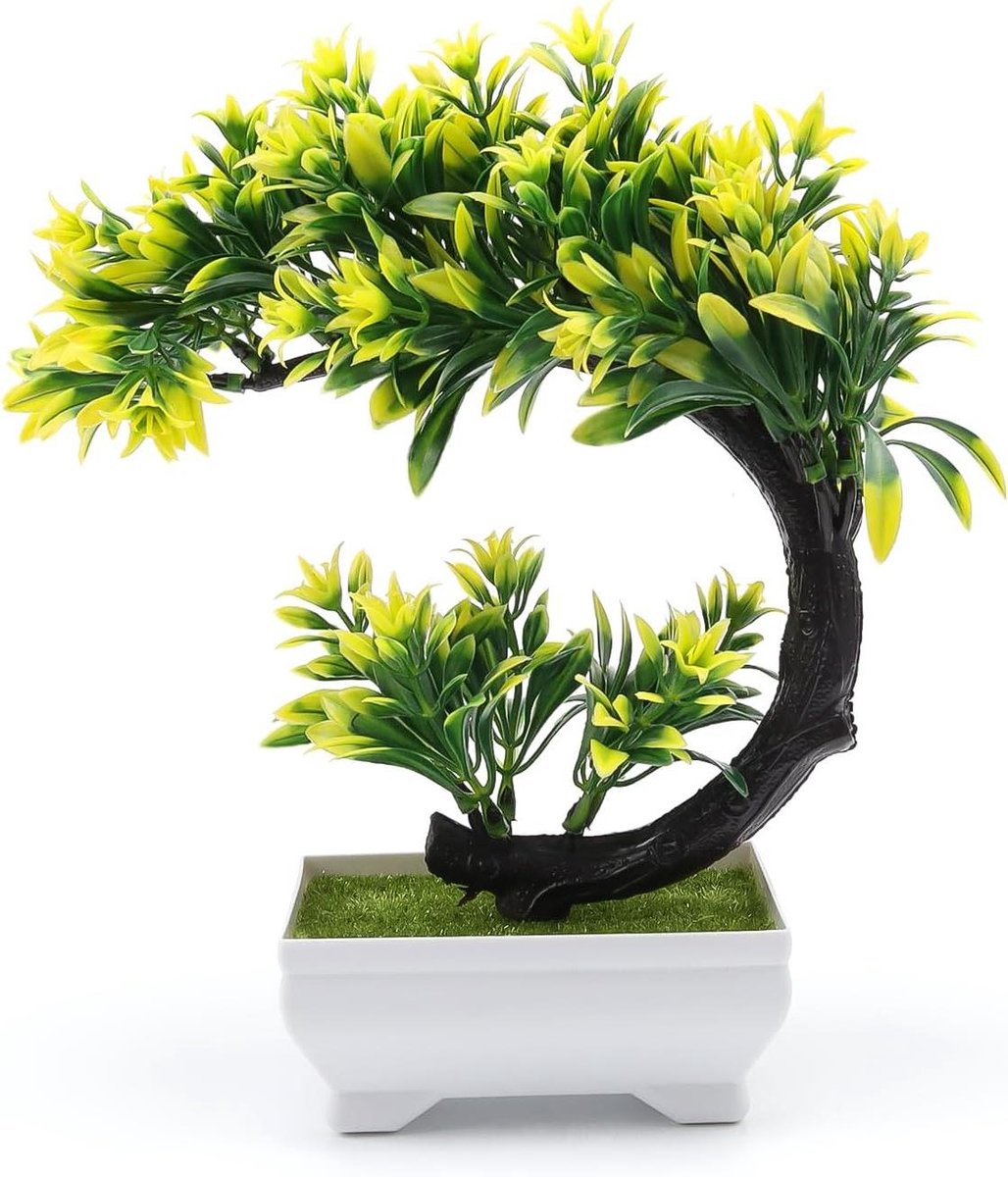 Ronte - Kunstmatige Potplant Bonsai voor Woonkamer, Kantoor en Balkon - Stijlvolle Miniatuur Kunstbomen - Decoratieve Kunst in Trendy Design