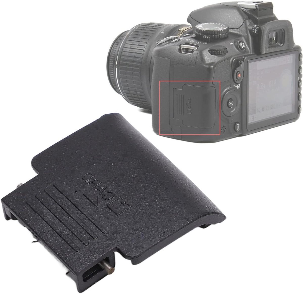 Ronte - Digitale camera SD-kaartslot deksel voor Nikon D3100 met veer en ijzeren vellen