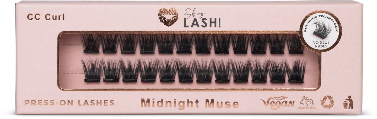 Oh My Lash - Midnight Muse - 10mm - Press On Lashes- Pre Glued - DIY Wimperextensions - Enkele Maat