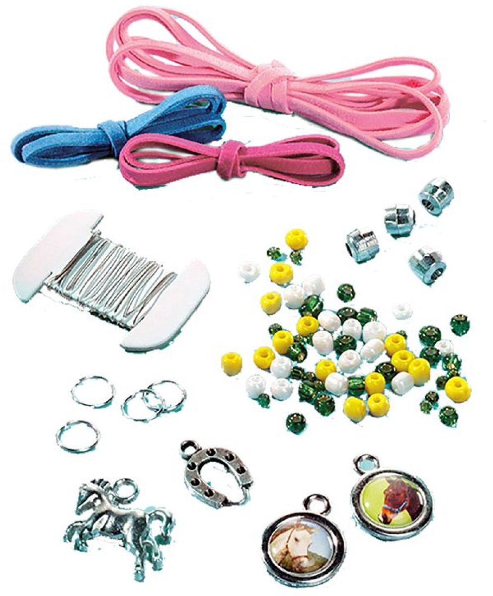 Totum Pretty Pony - knutselset paarden sieraden maken - bedel armbandjes maken met hoefijzer en paardenbedels - creatief speelgoed meisjes knutselset - cadeautip — afbeelding 12