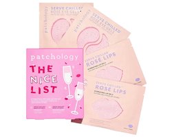 Patchology The Nice List Cadeauset – Limited Edition Feestdagen Set Met Rosé Eye Gels & Rosé Lip Gels – Voor Stralende Ogen & Zachte Lippen – Hydraterend, Verfrissend & Voedend – Perfect Cadeau Voor Beautyliefhebbers