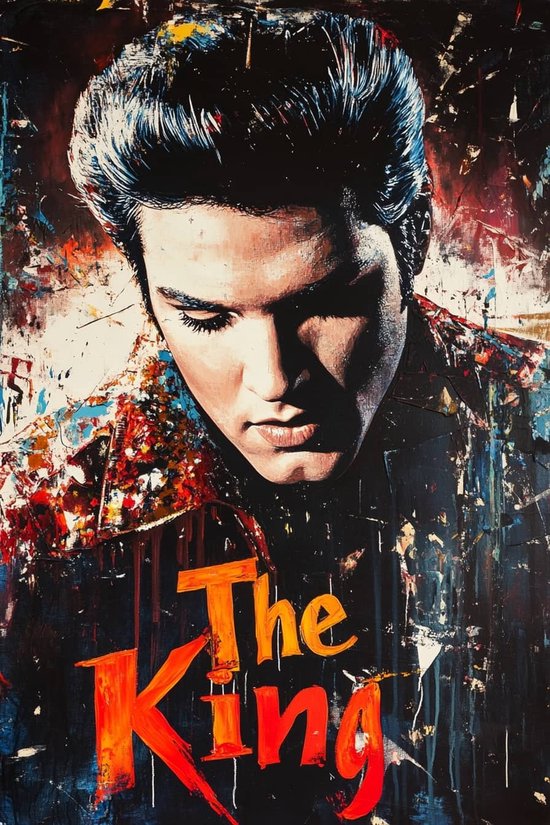 Elvis Presley Poster - Muziek Posters - The King - Tekst - Iconisch - Retro - Wanddecoratie Woonkamer - 180 gram papier - S5019AZ - Formaat 50 x 70cm