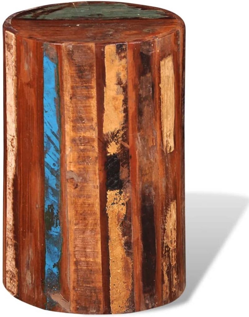 Gerecycled massief houten kruk
