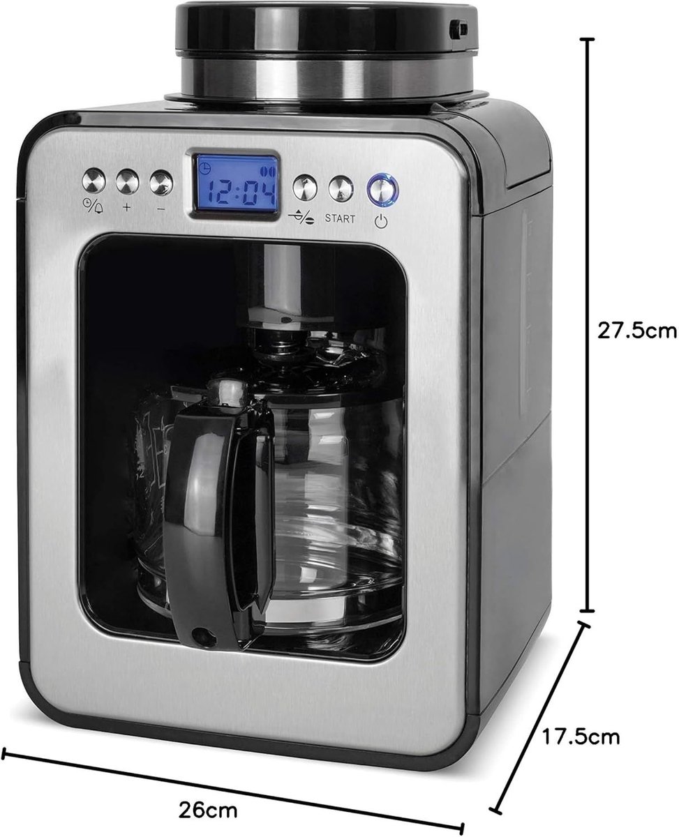 SNJY® Koffiemachine met Bonen - Volautomatische Koffiemachine - Espressomachine - 600 W - Zwart — afbeelding 6