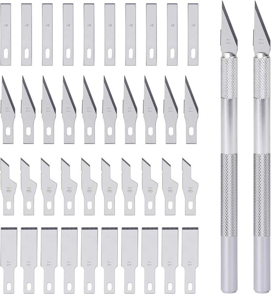 RHINO - Set van 10 snijmessen met snijmes 25mm - Set van 10 reservemesjes - Bladbreedte 25 mm - Compatibel met Rhino 060512 snijmes