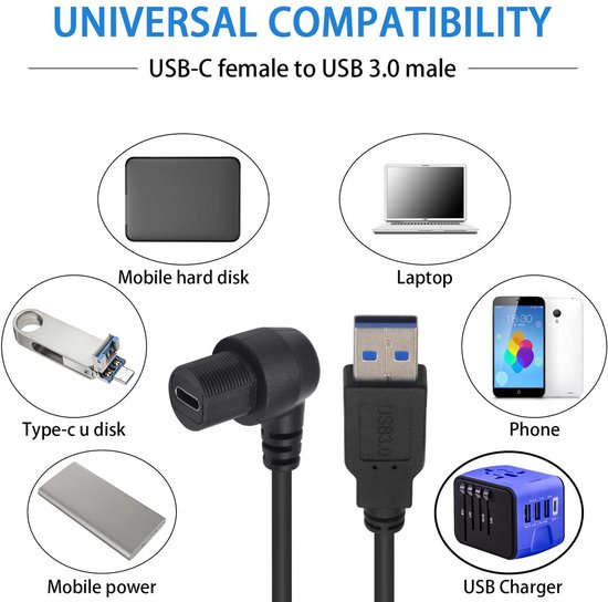PNGKNYOCN Motherboard zu USB 5-poliges Adapterkabel, 2 Stück, USB 2.0 Typ A Stecker auf Dupont 5-polige Buchse für Motherboard (50 cm