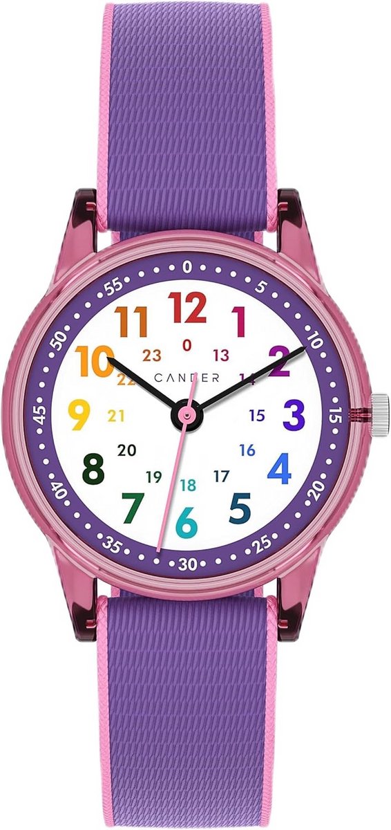 Kinderhorloge leer met klittenbandsluiting 3 ATM waterdicht