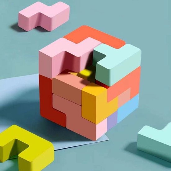 Houten Tetris Puzzel - Educatief Bouwspel voor Kinderen van Houten — afbeelding 5