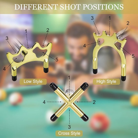 Retractable Billiard Cue - Stick Bridge Holder Billiard Accessoires met Verwijderbare Messing Bridge Head voor Pooltafel — afbeelding 5