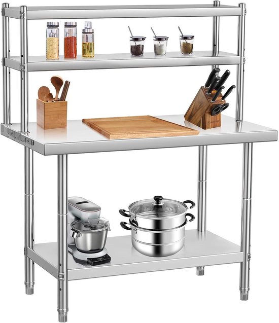 Werkbank PRO - bamboe werkblad - 12 lades - 150 cm - zwart