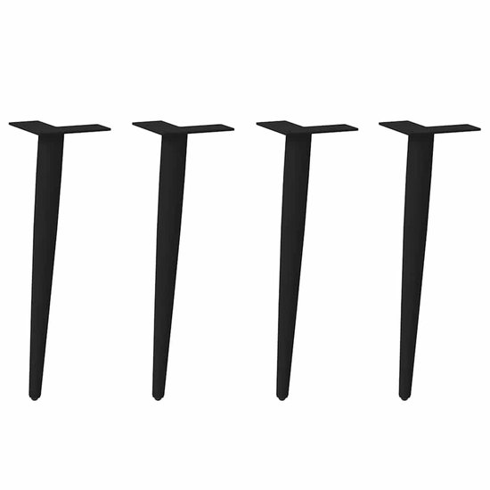 vidaXL - Pieds de table basse - conique - forme - 4 - pcs - 30-31 - cm - acier - noir