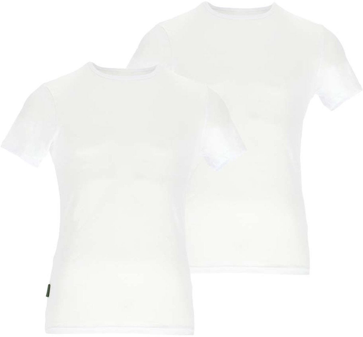 Basset - Heren T-Shirt Ronde Hals Bamboo - 2-Pack - Maat L - Wit