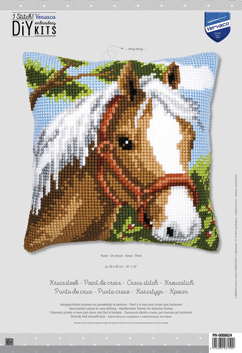 Vervaco - Kruissteekkussen kit - Paard - PN-0008624 - Borduren - Borduurpakket - Borduurpakket volwassenen - Borduurpakket kind — afbeelding 2