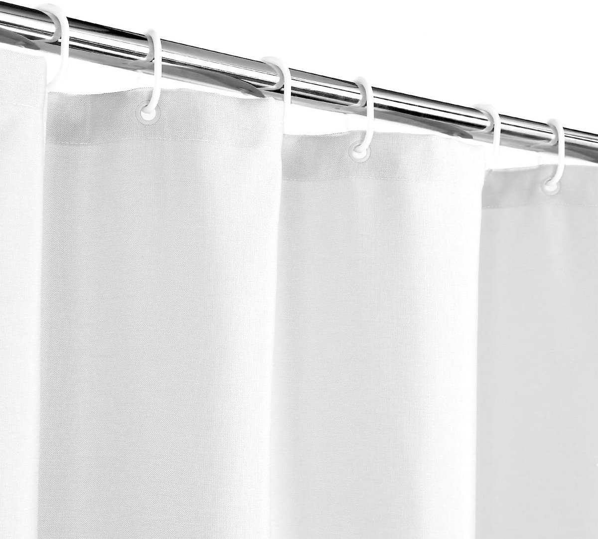 Provento - Luxe Douchegordijn van Vlaslinnen Stof 240 g/m², Haken Inbegrepen, Hotelstijl, Wasbaar, Donkergrijs, 152 x 200 cm